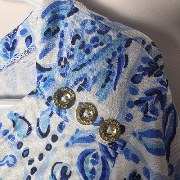 Lilly Pulitzer Sophie UPF 50+ Shift Dress Isle of Tile Blue Pink Size L - Picture 4 of 8